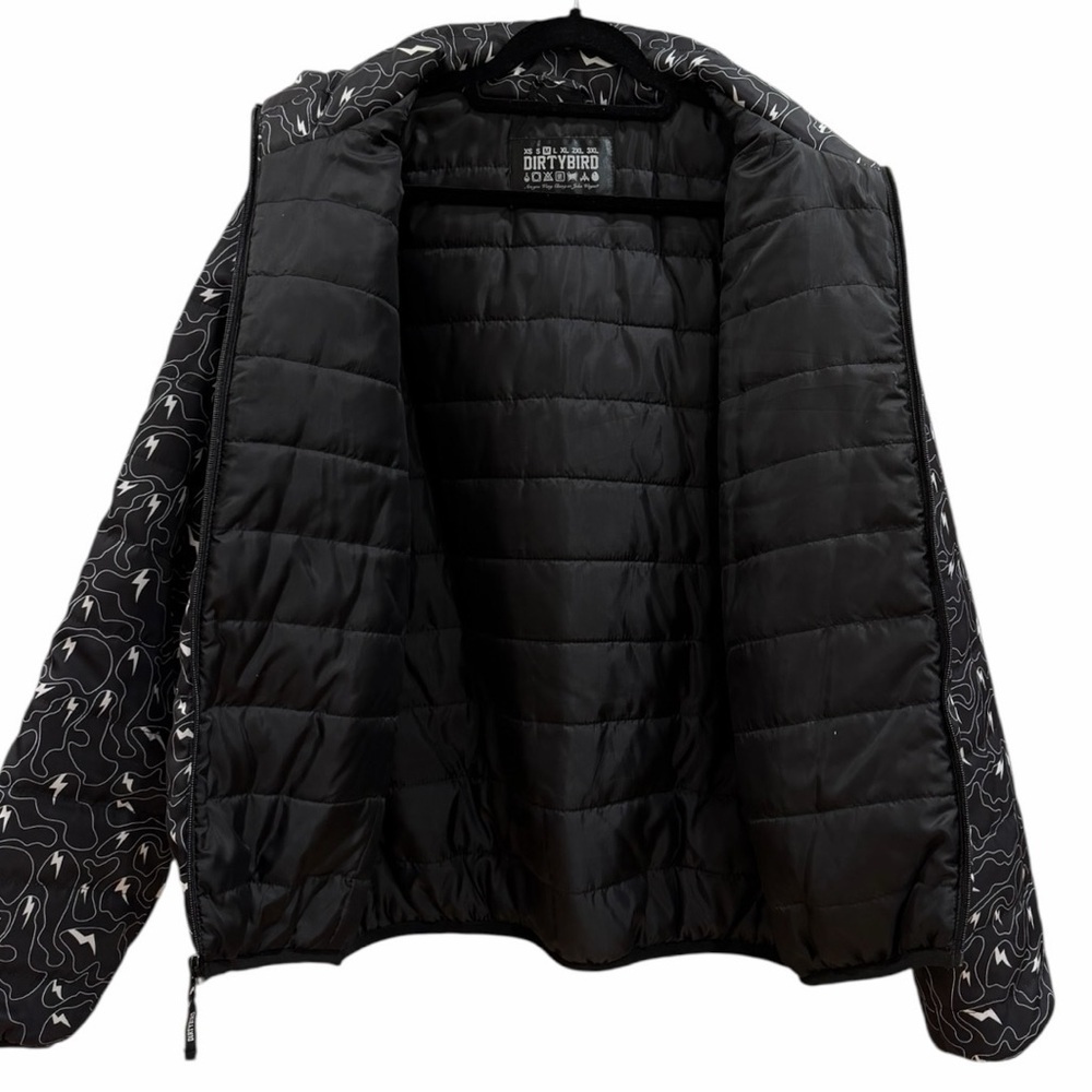 Dirtybird Records Lightning Bolt Puffer Jacket Size Medium - Picture 6 of 10